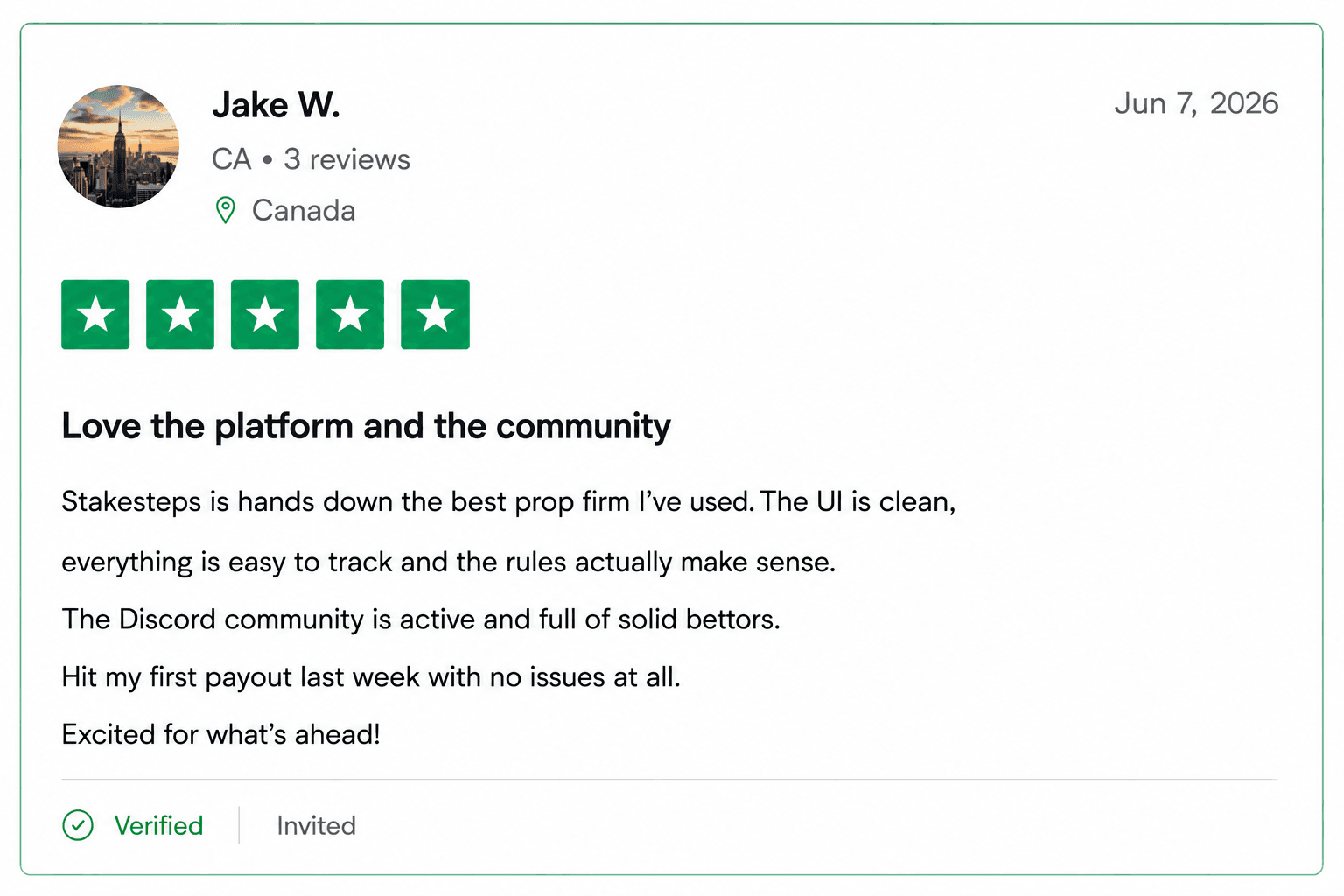 StakeSteps customer review 2