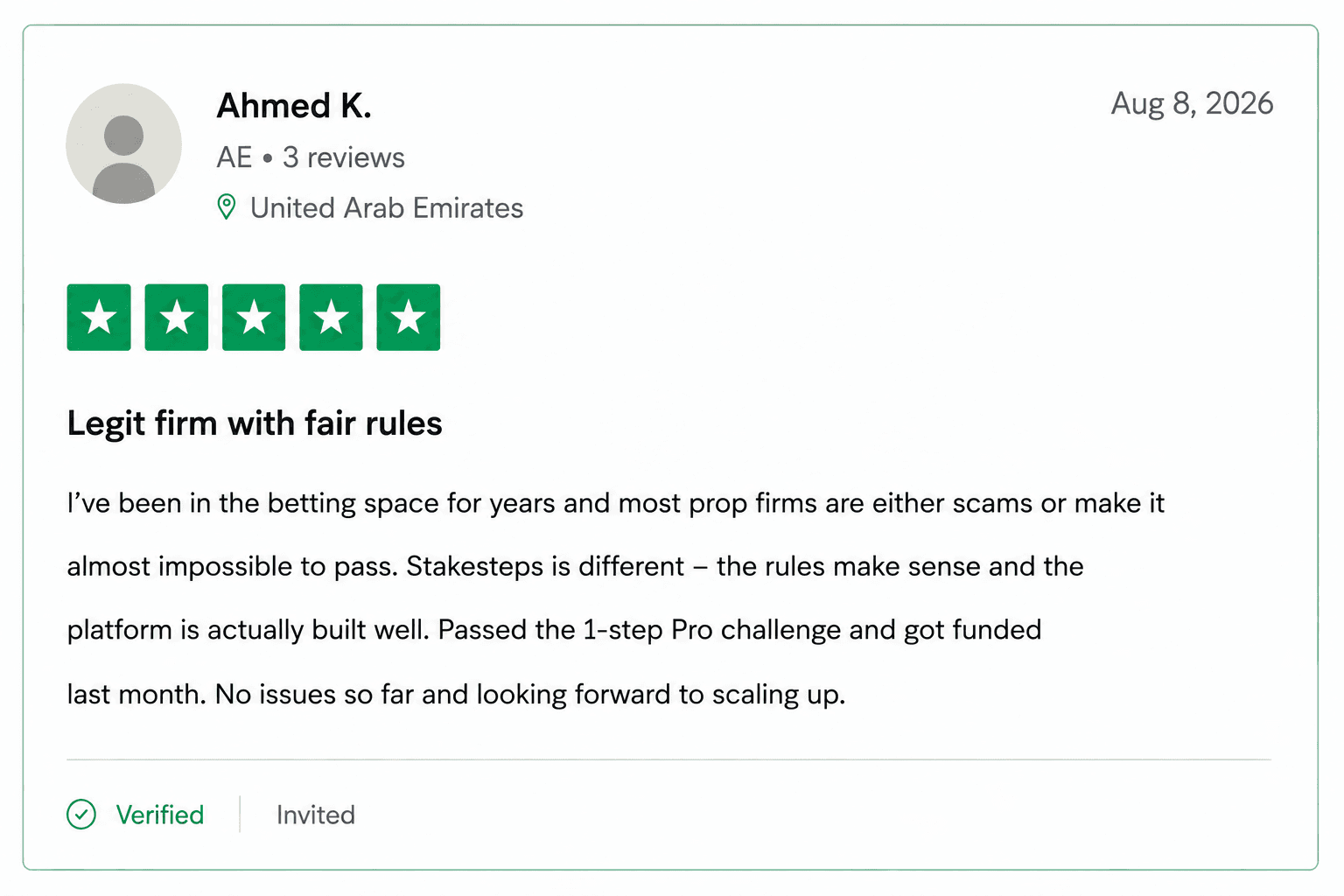 StakeSteps customer review 5