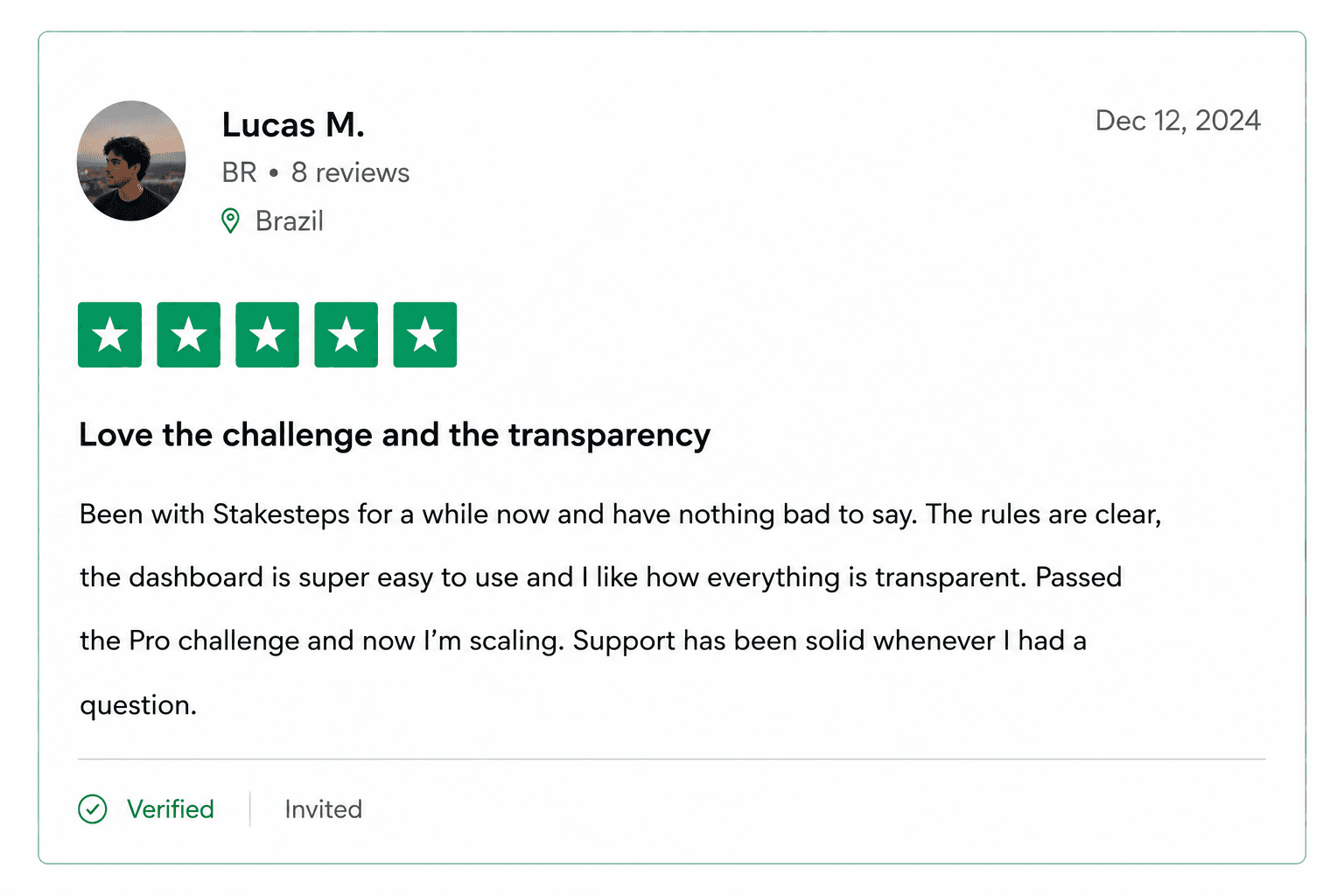 StakeSteps customer review 6