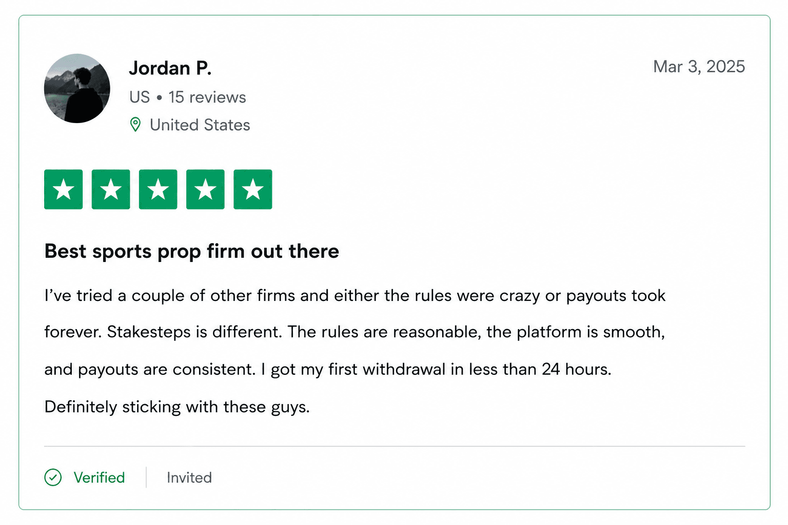 StakeSteps customer review 7